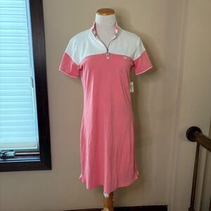 Aeropostale NWT Pink White Colorblock Polo Golf Dress Short Sleeve Casual Medium